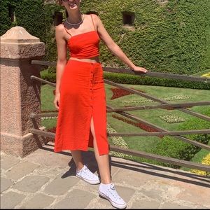 Linen skirt and crop top set!